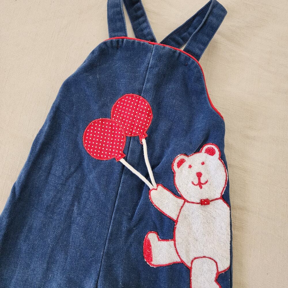 Vintage Bear Denim Overalls 24 months - Picture 2 of 6